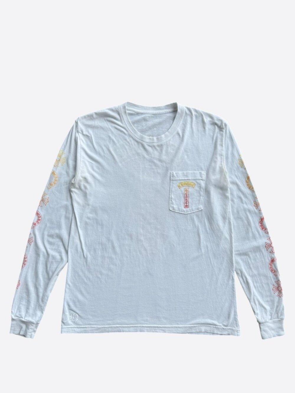 Chrome Hearts White Sunset Gradient T-Bar Logo Longsleeve T-Shirt